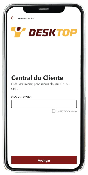 Passo 2 para ativar o app da Desktop pelo celular