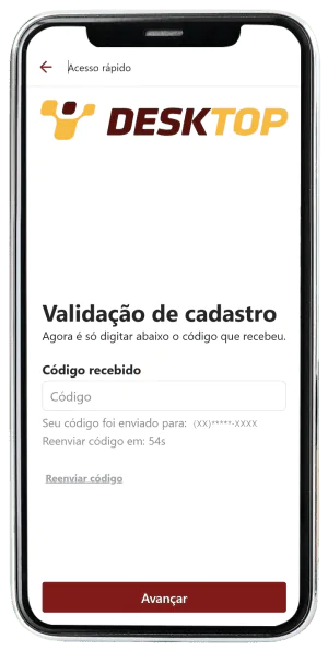 Passo 4 para ativar o app da Desktop pelo celular