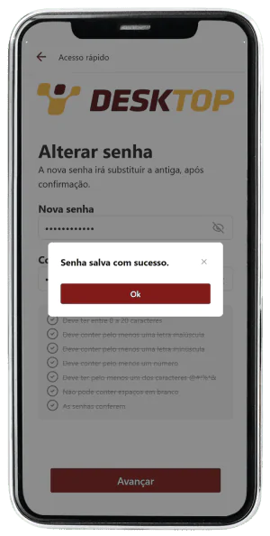 Passo 6 para ativar o app da Desktop pelo celular